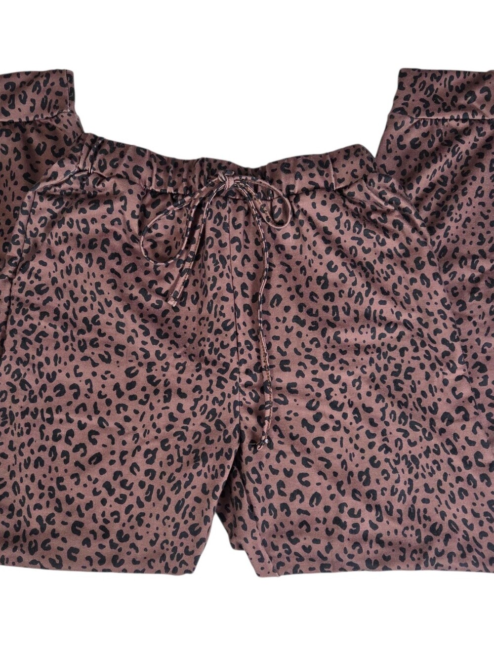 Cheetah Print Joggers Small Brown & Black -Pockets -Elastic Waist -Unbranded